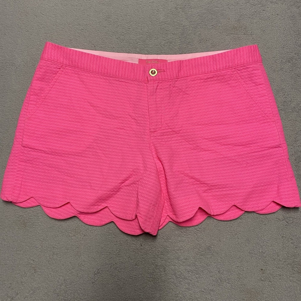 Lilly Pulitzer Hot Pink Scallop Hem Shorts